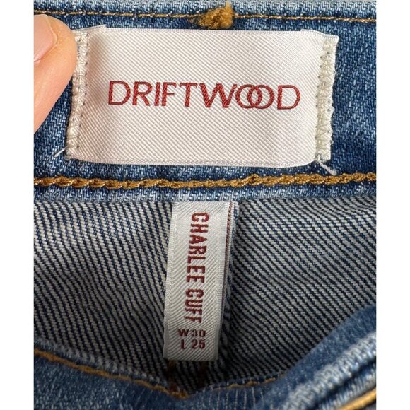 Driftwood Charlee Cuff embroidered wide leg relaxed jeans‎ 90s retro sz 30 - Picture 3 of 10